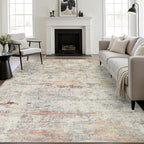 6x9 Area Rug Living Room: Modern Washable Indoor Soft Carpet Taupe | by FXRHLP