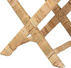 Bali & pari Farica Modern Bohemian Natural Rattan and Mahogany Accent Bench - Image 6