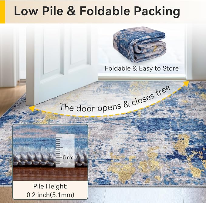 RELEANY Washable 6'x8' Abstract Area Rug - Image 6