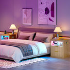 WOOVIVS Modern NightStand with Smart Human Sensor Lights, Bedside Table - Image 6