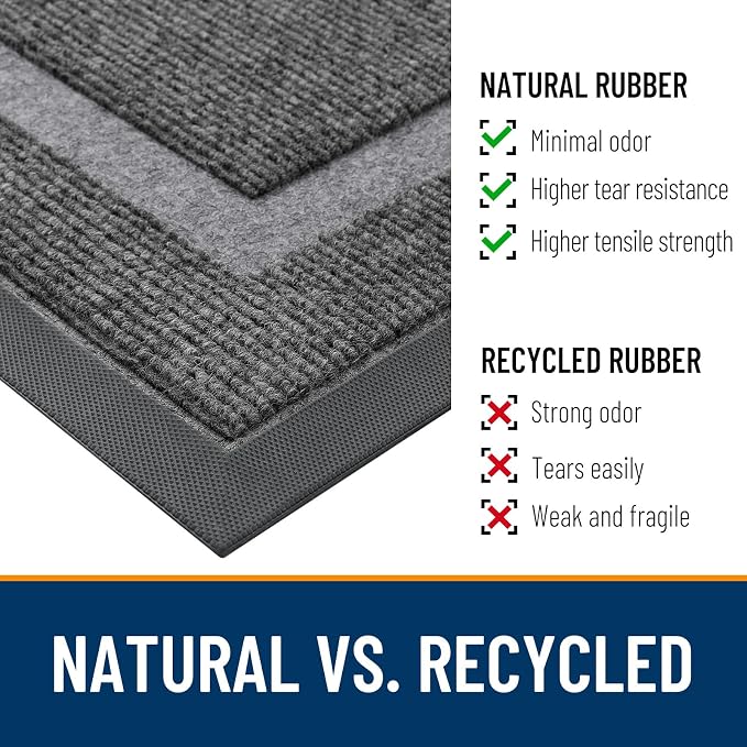 OLANLY Front Door Mat Outside 59x34, All-Season Heavy-Duty Rubber Doormat | - Image 4