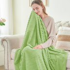 BEDELITE Ribbed Jacquard Green Fleece Twin Blanket - Image 3
