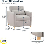 Serta® Corwin 36" Convertible Accent Chair, Dreamcoil® Comfort, FingerGuard® - Image 2