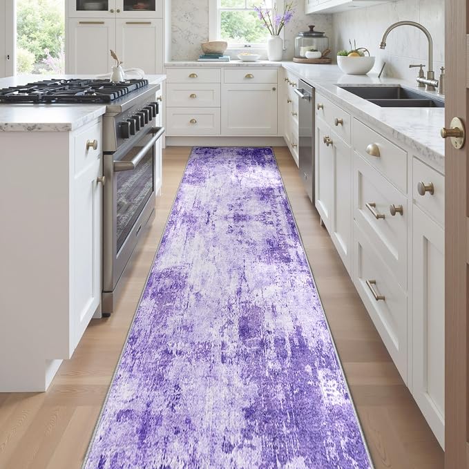 RELEANY Washable Runner 2'x8' Abstract Area Rug - Image 2