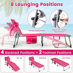 Goplus Tanning Chair, Folding Adjustable Patio Lounge Chair - Image 4