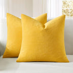 MIULEE Yellow Chenille Couch Throw Pillow Covers, 18x18 | Set of 2, Soft by MIULEE