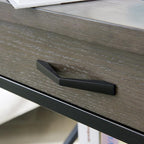 Leick Home 23007 Chisel & Forge One Drawer X Design Mixed Metal and Wood Side - Image 10