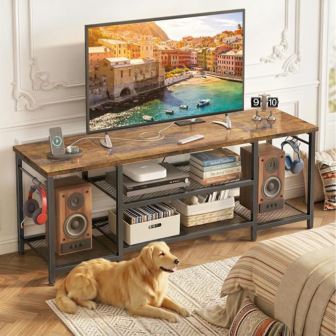 YGEOMER TV Stand for Up to 65 Inch TVs, Entertainment Center - Image 7