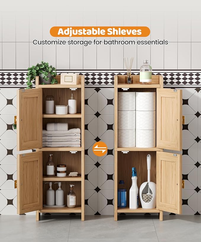 Akxomel Rattan Small Bathroom Cabinet - Image 6