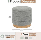 Round Storage Ottoman with Reversible Tray Lid, Folding Chenille Fabric - Image 3