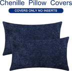 CaliTime Decorative Couch Throw Pillow Covers 20 X 12 Inches Navy Blue | Pack - Image 6