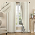 Darkening Curtains for Bedroom 72 Inch Length 2 Panels Coastal Linen Textured by Pitalk