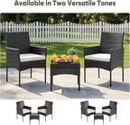 DUMOS 3 Piece Patio Furniture Set, All-Weather Outdoor Wicker Chairs - Image 4