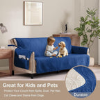 Blue Recliner TV Chair Covers, Quilted Décor Water-Repellent Medium Lazy Boy - Image 8