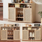 Lerliuo Rattan Wine Cabinet - Image 8
