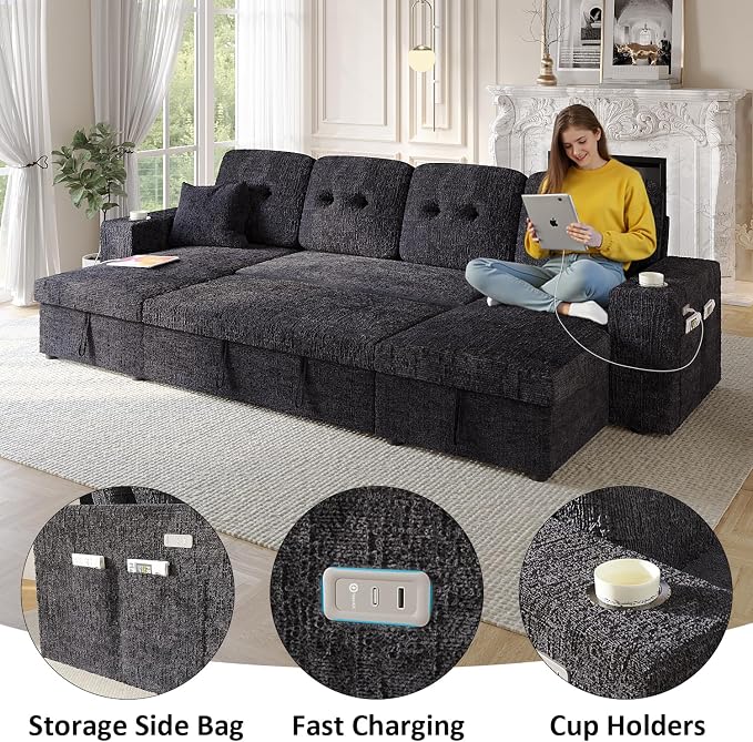 Modular Sectional Sleeper Sofa Bed, Couches - Image 5