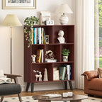 YAHARBO Walnut Bookshelf, 3 Tier Book Shelf - Image 6