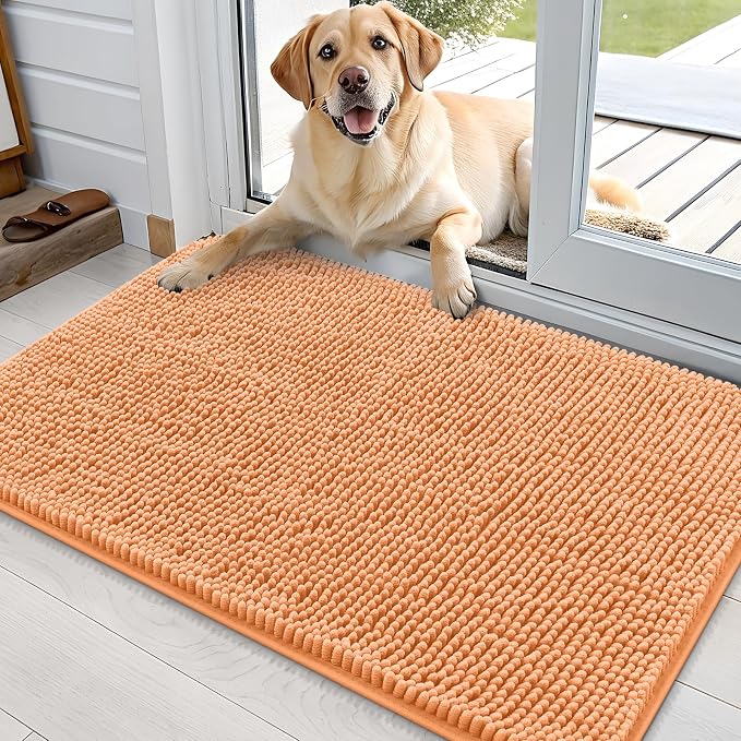 OLANLY Dog Door Mat for Muddy Paws 35x24, Super Absorbent Chenille Mud Mat | by OLANLY