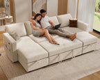 Sunny Heart 106" U Shaped Sectional Sleeper Sofa Bed by SunnyHeart