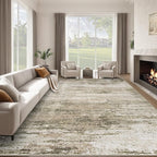 Washable Rug 8x10 Area Rugs for Living Room: Large Neutral Soft Rug Abstract by LOSBULAKE
