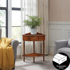 Coastal Solid Wood Corner Wedge Table - Image 7