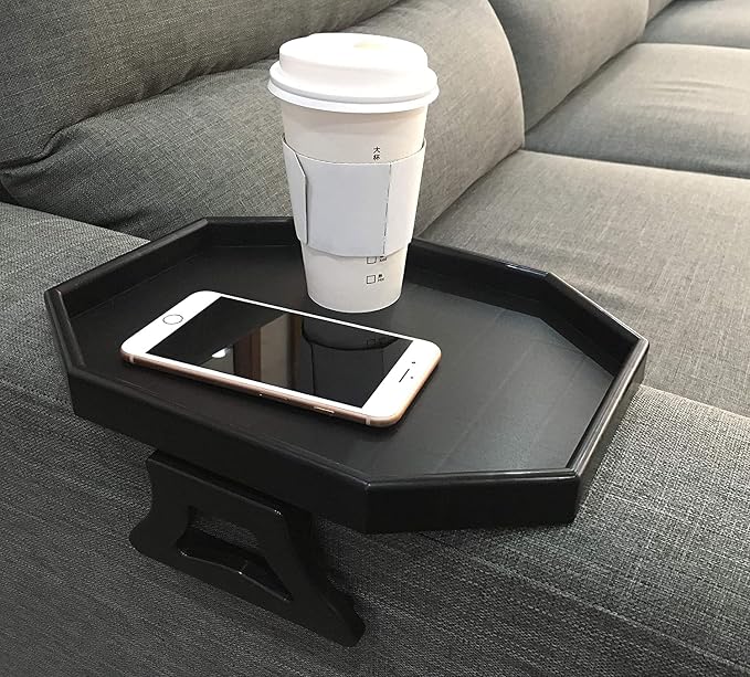 Sofa Arm Clip Table, Armrest Tray Table, Drinks/Remote Control/Snacks Holder … - Image 2