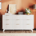 VINGLI 9 Drawer Dresser White Fluted Dresser by VINGLI