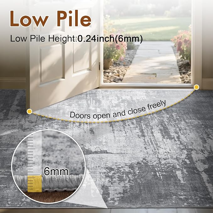6x9 Ft Area Rugs for Living Room, Soft Non-Slip Washable Rugs Modern Abstract - Image 6