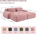 Boneless Sectional Couch, No Assembly Required, 81.8” U Shaped Modular Cloud - Image 3