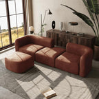Acanva Luxury Modern Tight Curved Back Velvet Sofa, Minimalist Style Comfy Couch - Image 4