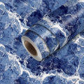 HOMETITUTE Blue Marble Wallpaper Peel and Stick Ocean Wave Pattern 118.1x17.7 by HOMETITUTE