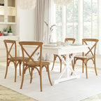 EMMA + OLIVER Light Brown X-Back Chair - Image 2