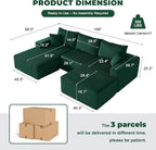 Weture 108” Modular Sectional Couches, Modern Modular U-Shape Sofa - Image 2