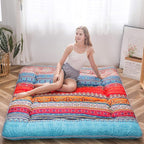MAXYOYO Bohemian Retro Mattress Vintage Floral Japanese Futon Roll Up Tatami by MAXYOYO
