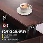 WLIVE Lift Top Coffee Table, Hidden Compartment, Wooden Lift Tabletop Center - Image 5