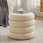 Flouki 19.5" Storage Ottoman Round, Vanity Stools - Image 2