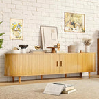 70" Mid Century Modern TV Stand, Wood TV Consoles - Image 8
