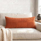 Fancy Homi Set of 2 Burnt Orange Boho Long Lumbar Body Decorative Throw Pillow - Image 5