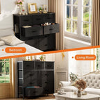 Sweetcrispy 9-Drawer Fabric Dresser Storage Tower - Image 5