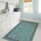 3x4 Teal Rugs for Entryway Indoor by HazoHaus