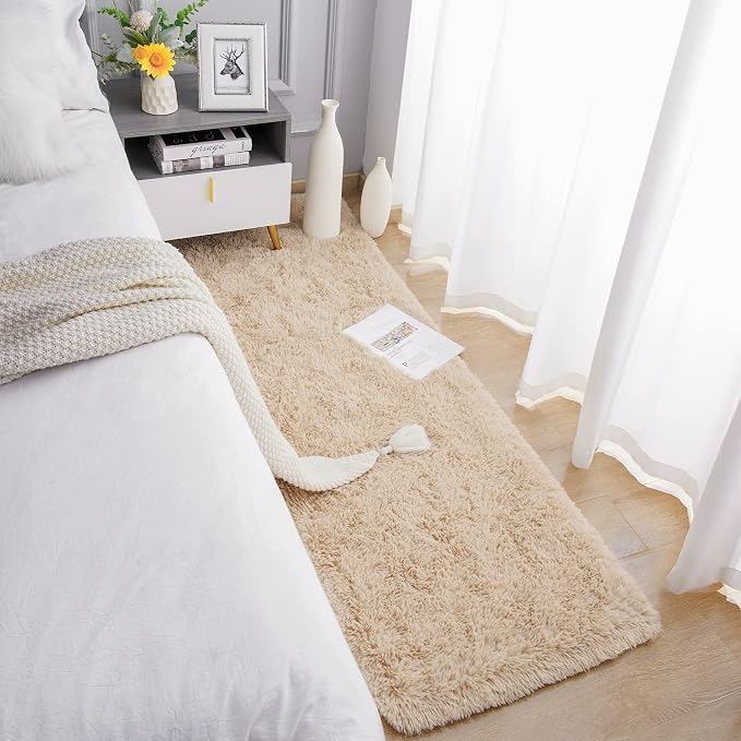 Chicrug Soft Runner Rug for Bedroom Living Room Plush Fluffy Rug 2x10 | Shag - Image 3