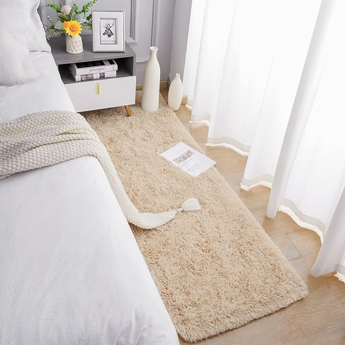 Chicrug Soft Runner Rugs for Bedroom Living Room Plush Fluffy Rug 2x5 | Shag - Image 4