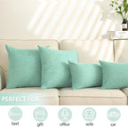 Stellhome Set of 2 Linen Throw Pillow Cover Square Spring Decorative Farmhouse - Image 5