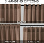 Caramel Brown Linen Curtains for Living Room 94 Inches Long Back Tab and Rod - Image 2