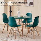 5-Piece Round Dining Table Set, Small 35.5" Kitchen Table Chairs Set of 4 Space - Image 6