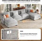 ELUCHANG Oversized 153" Modular Sectional Sofa, Comfy Cloud Couch, U Shaped - Image 8