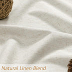 100% Blackout Linen Curtains for Bedroom 90 Inches Long Natural Cream Black Out - Image 4