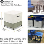 Patio Wicker Side Table Cover, Waterproof Square Patio Small Side Table Cover - Image 2