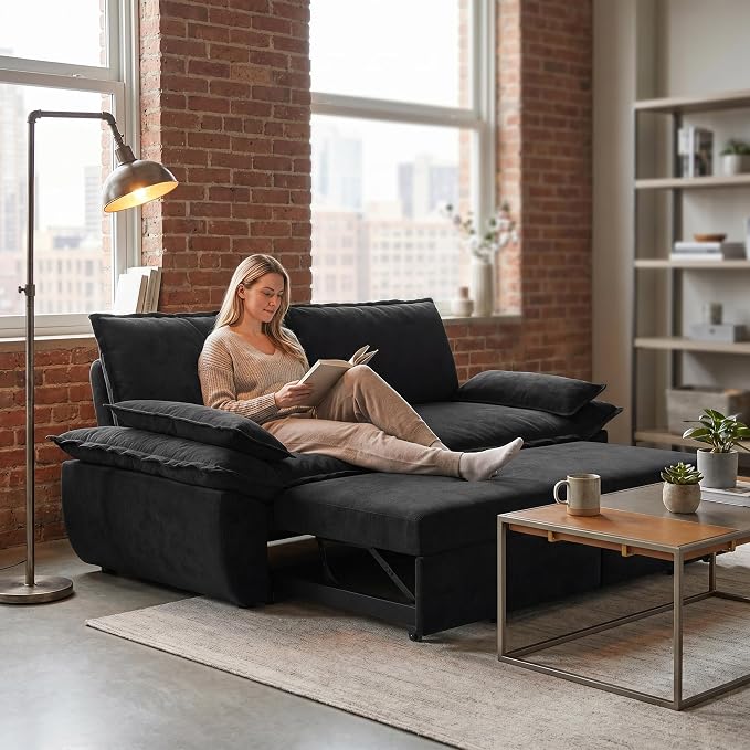73.2" Sofa Bed Queen, 3-in-1 Pull Out Sofa Bed - Image 10