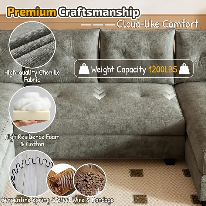 104.7" U-Shaped Sleeper Sofa - Image 8
